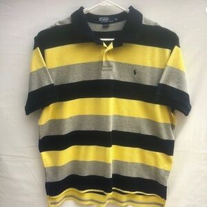 Striped Polo Shirt with Yellow and Black